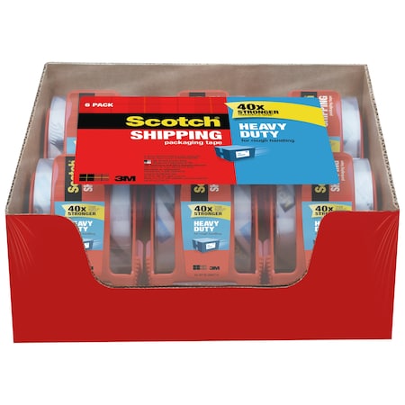 Scotch Heavy-Duty Shipping Packing Tape In Dispenser, 1.88" x 800", PK6 1426